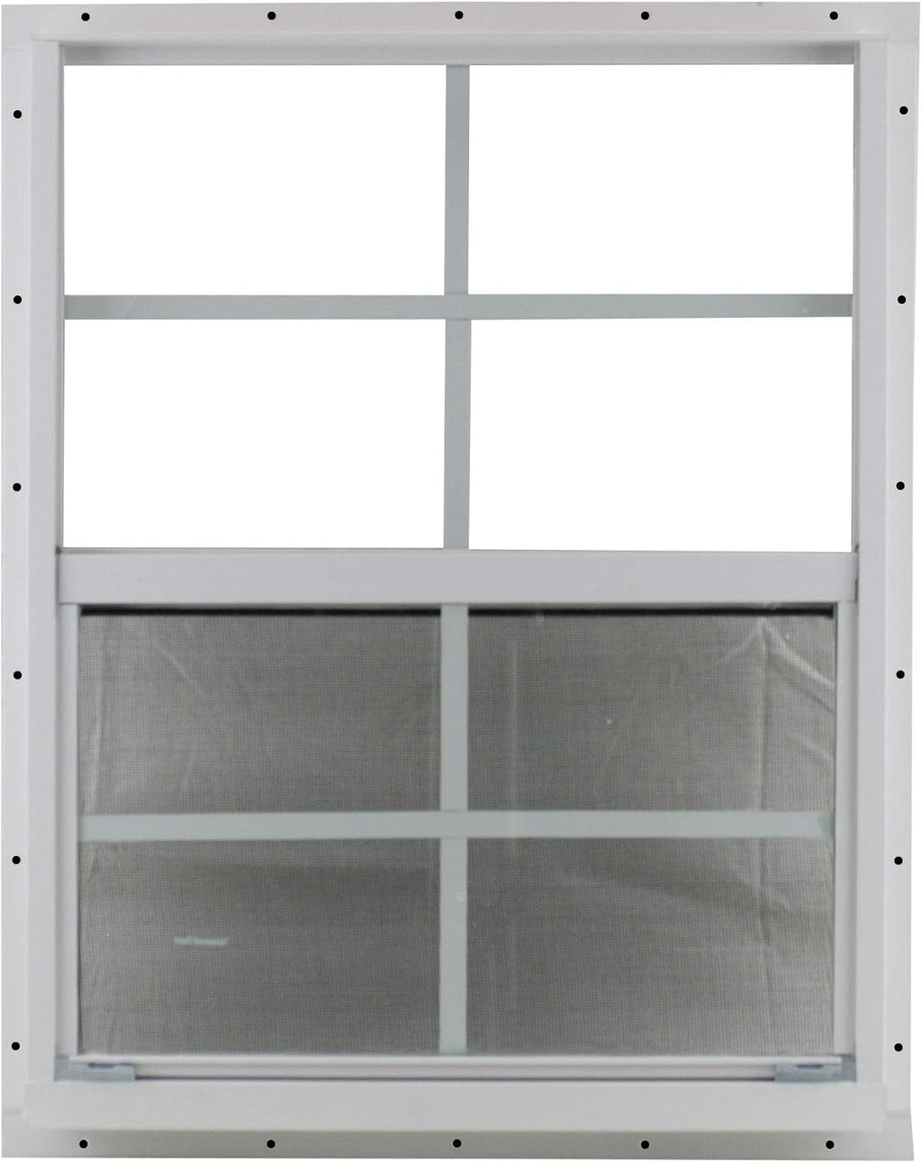 18" X 23" White Flush Mount, Safety/Tempered Glass Shed Window Storage Shed Playhouse Chicken Coop