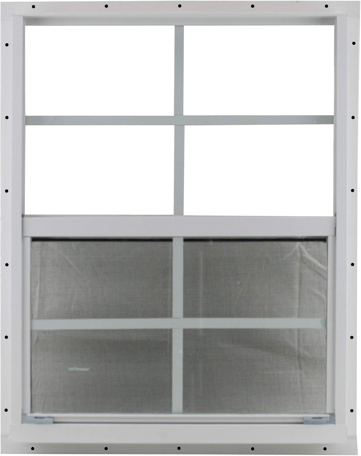 18" X 23" White Flush Mount, Safety/Tempered Glass Shed Window Storage Shed Playhouse Chicken Coop