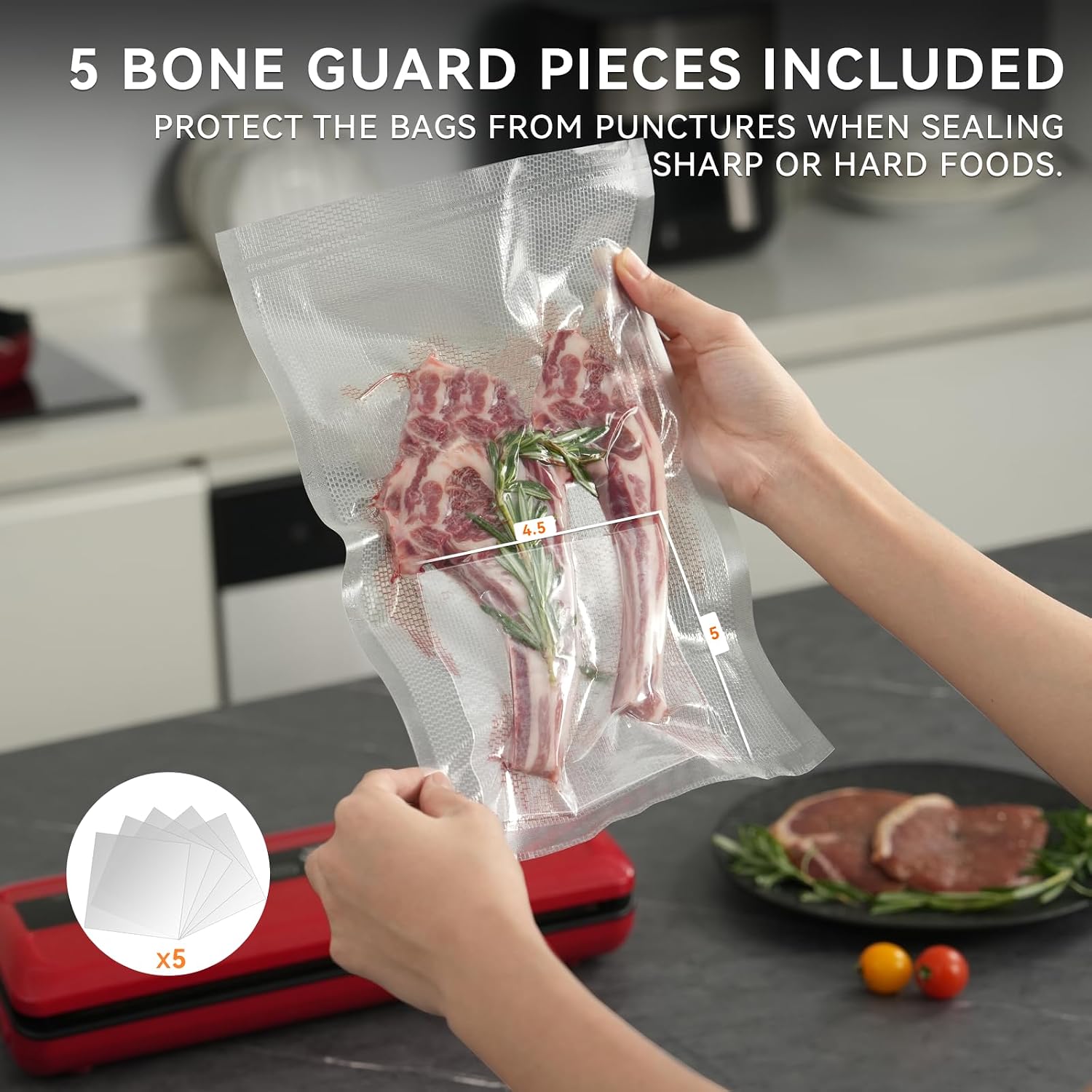 8" x 20' and 11" x 20' Vacuum Sealer Roll, 6 Pack-Ideal for Food Storage, Sous Vide, and Meal Prep, Keep Food Fresh