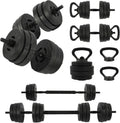 Adjustable Dumbbells, 60lbs Free Weight Set with Connector, Multiple Function Dumbbells Set Barbell, Kettlebells