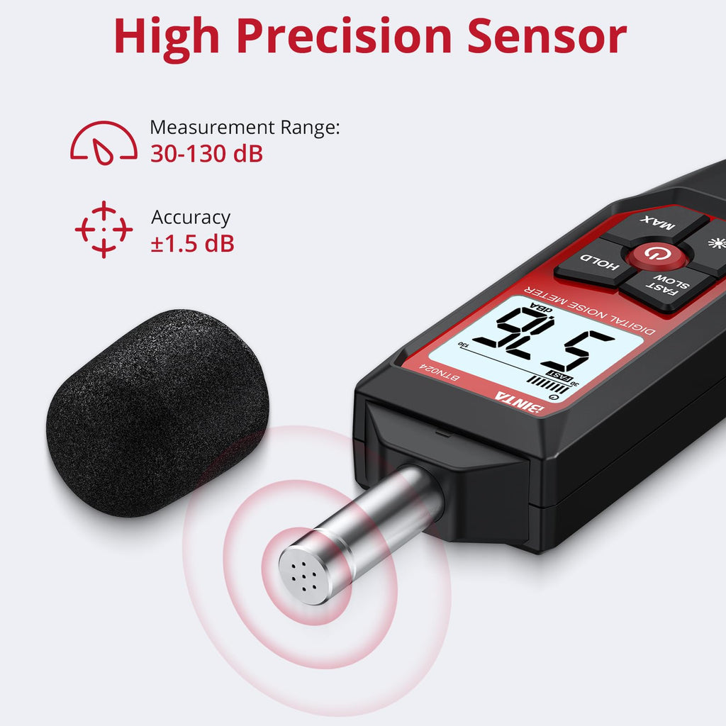 BTNTA Decibel Meter, Portable Digital Sound Level Meter 30-130dB A-Weighted