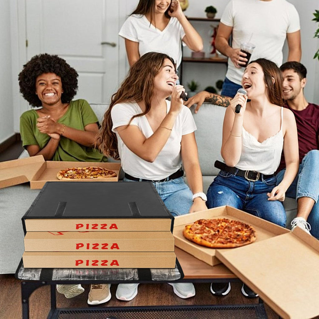 Pizza Bag for Delivery, Insulated Pizza Warmer Bag with Label Window