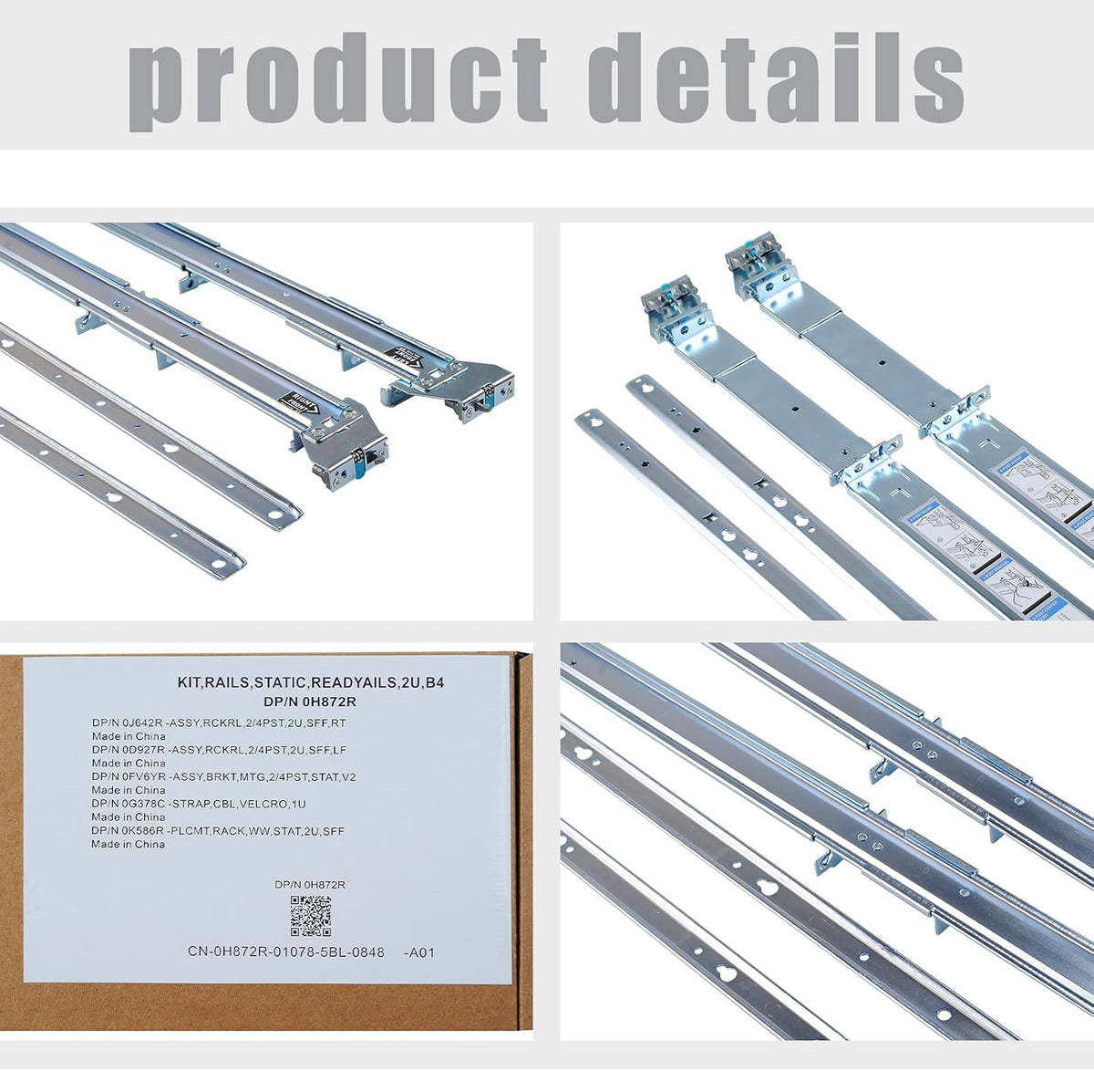 2U Static Rails Kit H872R 0H872R