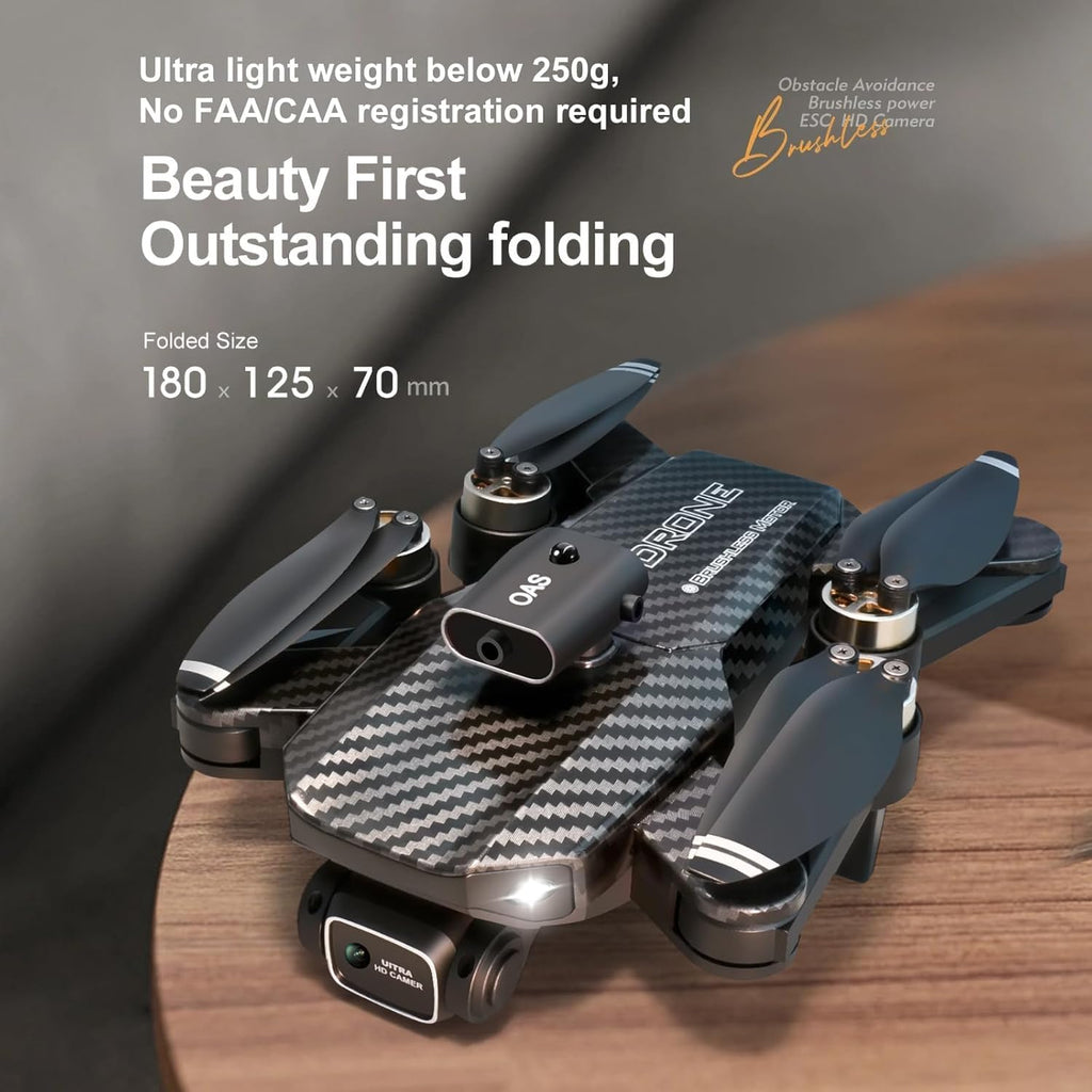 4K UHD GPS Drone (Equipped with dual cameras), Foldable Drone, small-scale Drone Control Quadcopter With Height