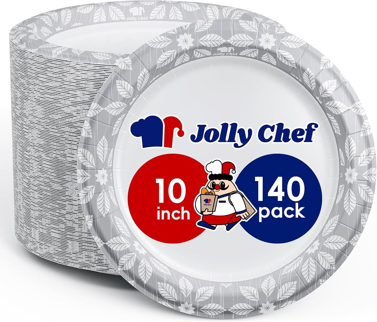 10 inch 140 Pack Disposable Paper Plates