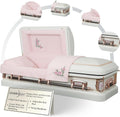 Primrose Metal Funeral Casket w/Antique-White Interior