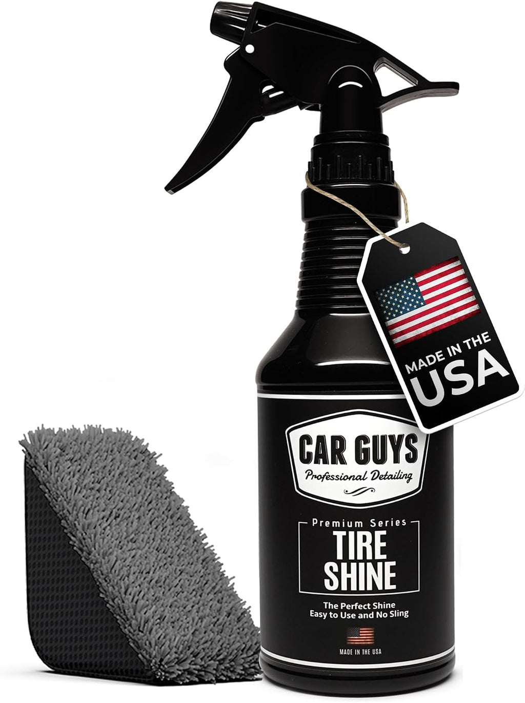 CAR GUYS Tire Shine Spray - The Perfect Deep Black Shine - Long Lasting Car Tire Dressing - No Sling & Dry to Touch