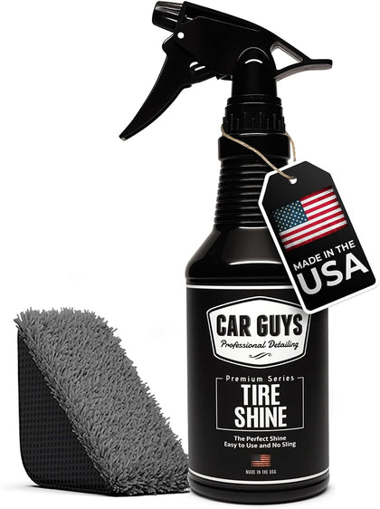CAR GUYS Tire Shine Spray - The Perfect Deep Black Shine - Long Lasting Car Tire Dressing - No Sling & Dry to Touch