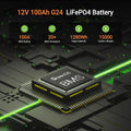 12V 100Ah LiFePO4 Battery, Smaller Than BCI Group 31 Built in100A BMS,Low Temperature Protection,1280Wh, Up to 15000