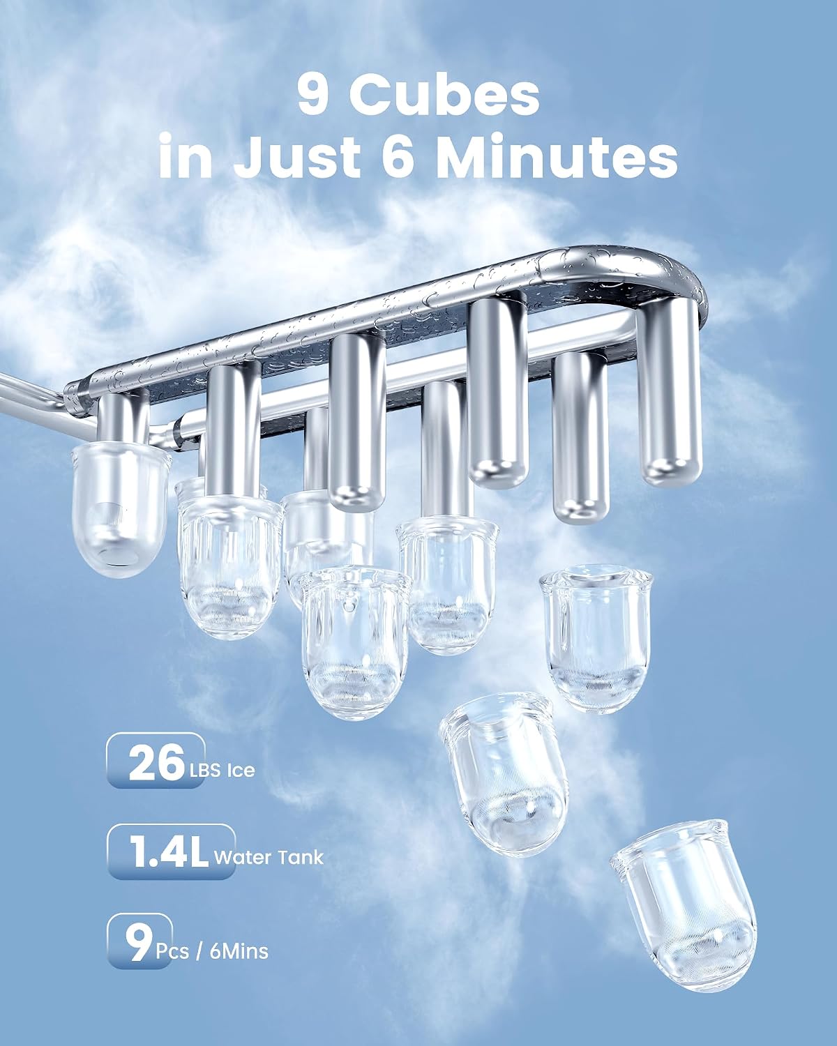 Nugget Ice Makers Countertop, 44lbs Per Day, Pebble Ice Machine