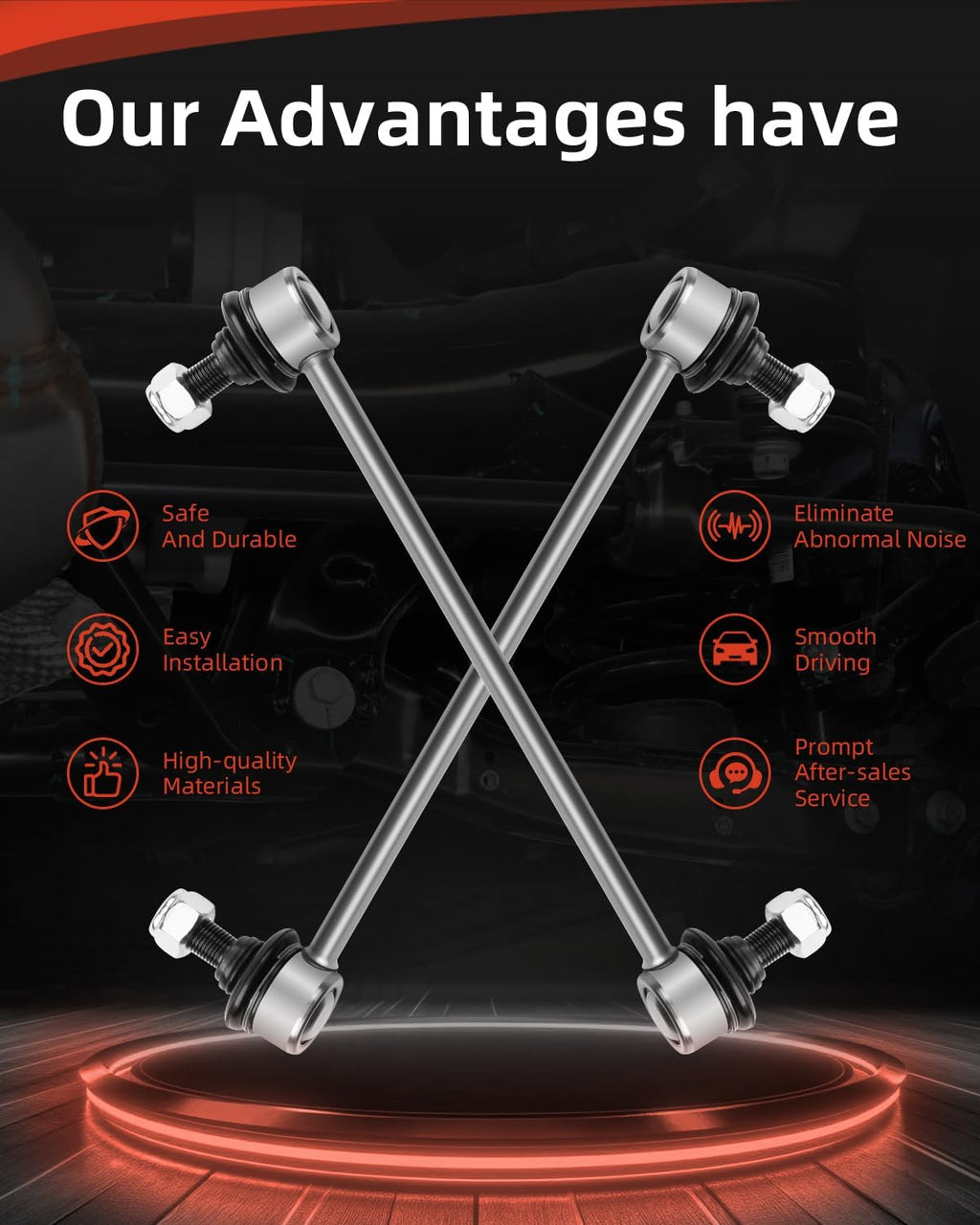 2pcs Sway Bar Links Compatible with Hyundai Elantra 2011-2016, Elantra GT 2013-2017, Forte5 2014-2018, Soul 2014-2018, Accent 2012-2017 Front Stabilizer Bar Links,Replacement K750523