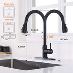 Touchless Kitchen Faucet with Pull Down Sprayer, Motion Sensor Kitchen Faucet with Kitchen Soap Dispenser, Single