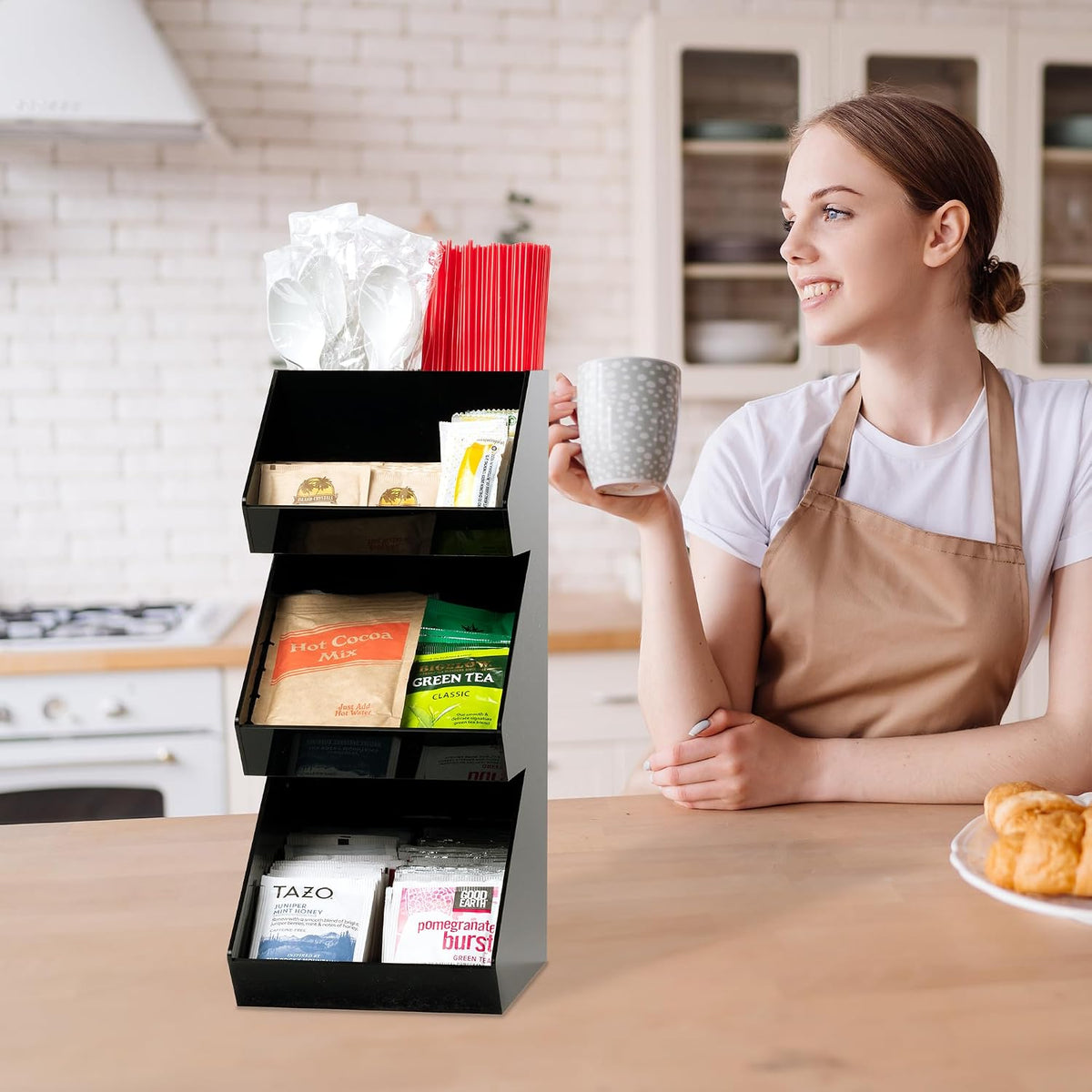Condiment Holder Stand, 3 Tier Coffee Station Organizer