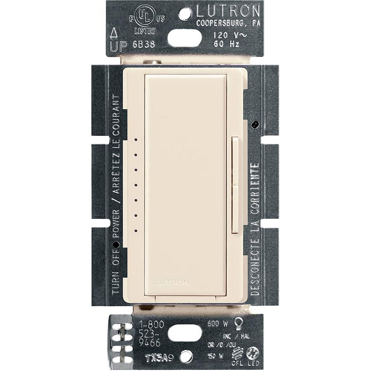 Lutron Maestro LED+ Dimmer Switch, Tap Dimmer, Single Pole/3-way