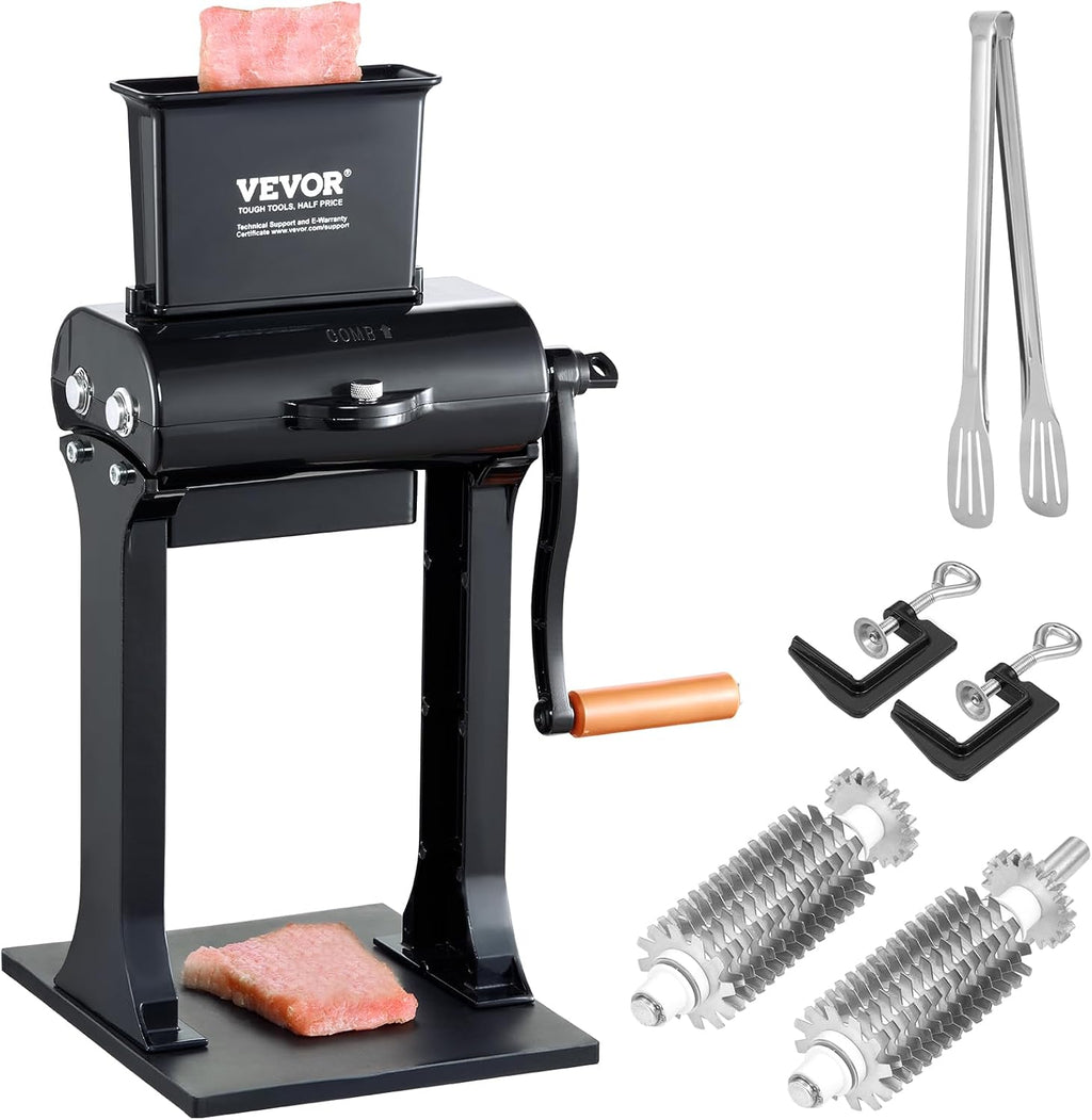 Commercial Meat Tenderizer, Heavy Duty Stainless Steel Meat Tenderizer Machine, Quick and Easy Manual Operation