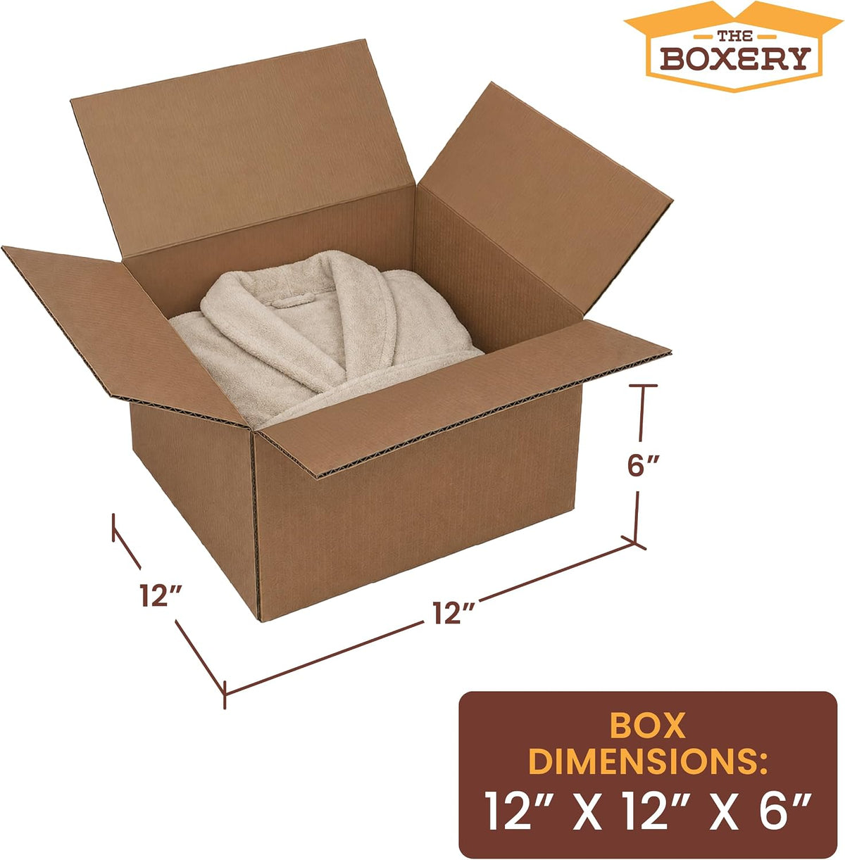 12"x12"x6" Corrugated Cardboard Boxes 25-Pack