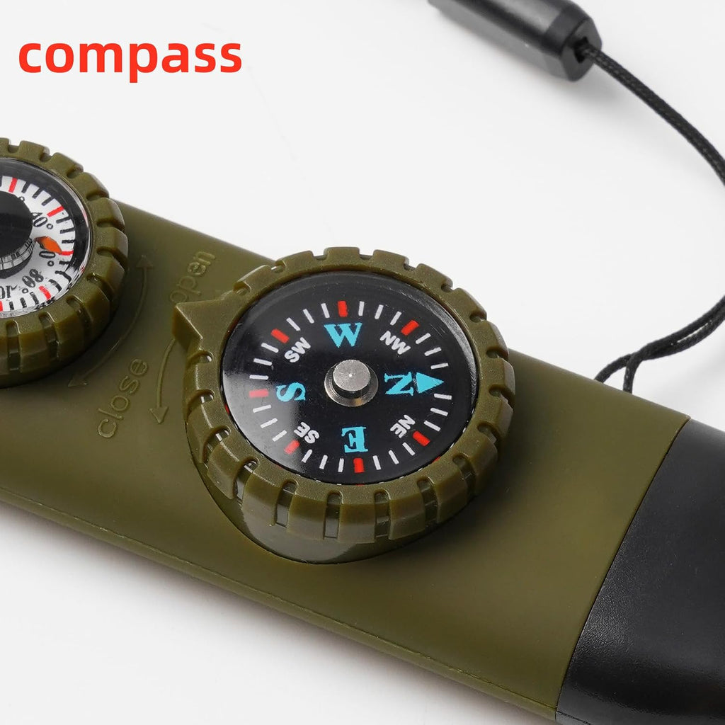 Emergency Survival Safety Whistle，Whistle for Kids with Lanyard,Compass,Thermometer,Ideal for Kayaking, Boating