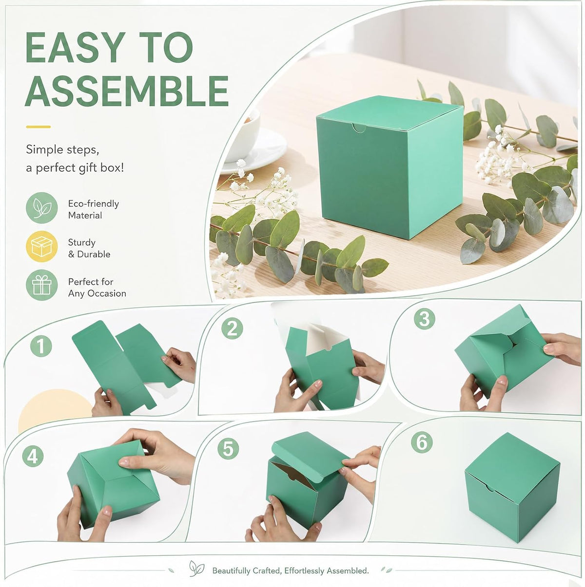 48 Pack Blue and Green Gift Boxes 12 Colors Small Cardboard
