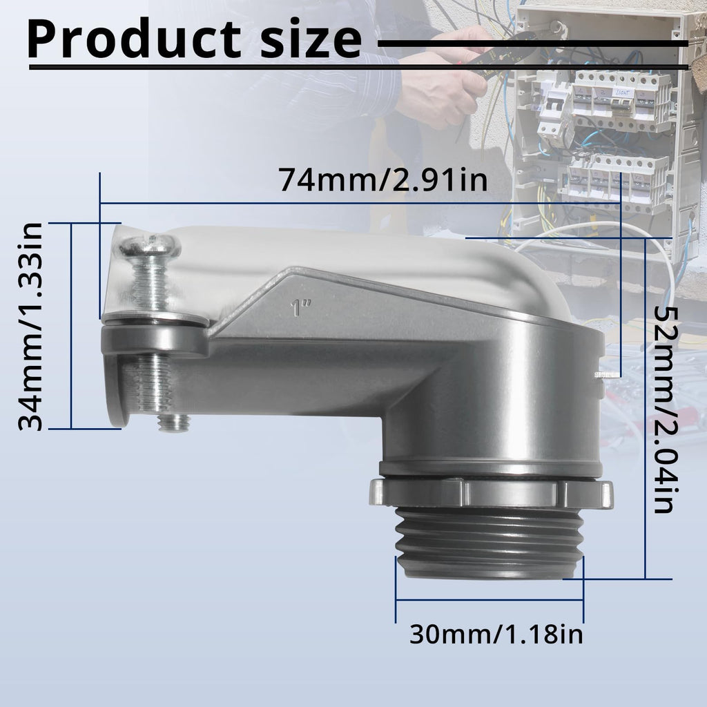 AIRTAK 10 PCS 90° Squeeze Connectors for 1 Inch Flexible Metallic Conduit