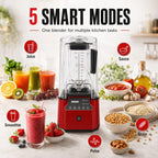 2200W Commercial Blender with Sound Enclosure – 9-Speed 26000 RPM, 6 Sharp Steel Blades, Timer, 2.2L Professional