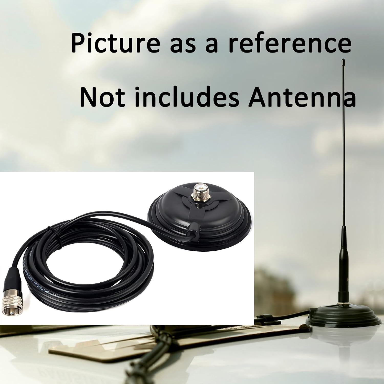 SO-239 Magnet Mount Style W/5M(16.4ft) RG58 Coaxial Cable PL-259 | 30.8 lbs Pull Strength Magnetic Base For