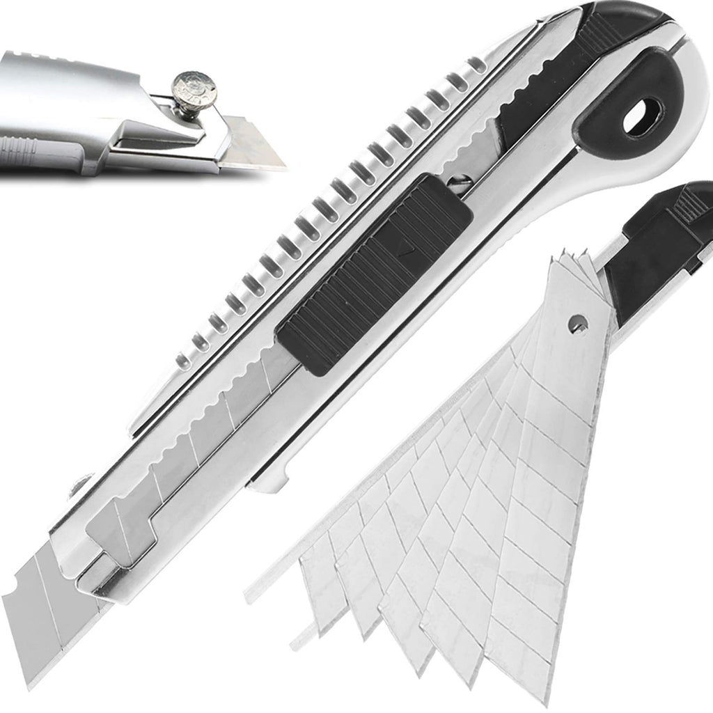Utility Knife, Box Cutter Retractable,5 Pcs Blades Inside