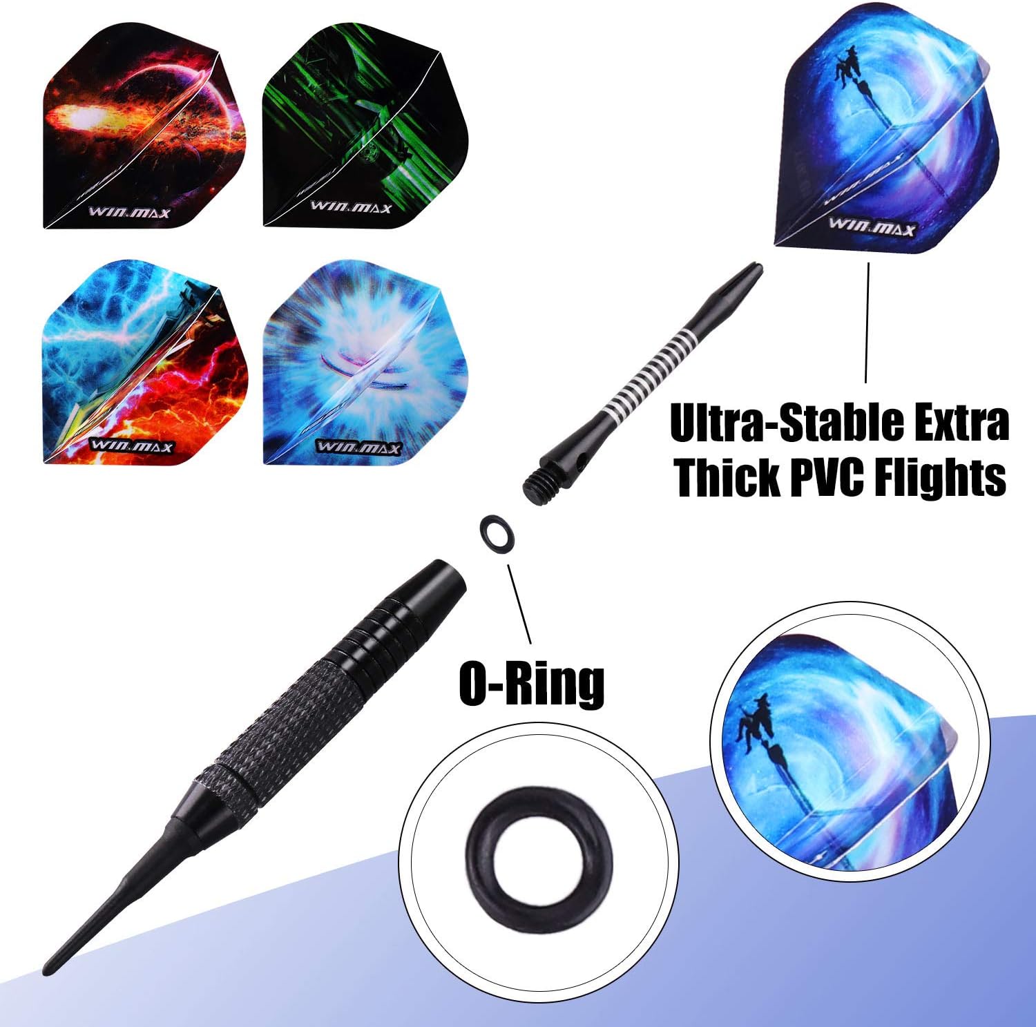 Darts Plastic tip 12 Pcs Soft tip Darts for Electronic Dart Board | 12 Elegant Professional Soft Tip Darts（18g）, 24