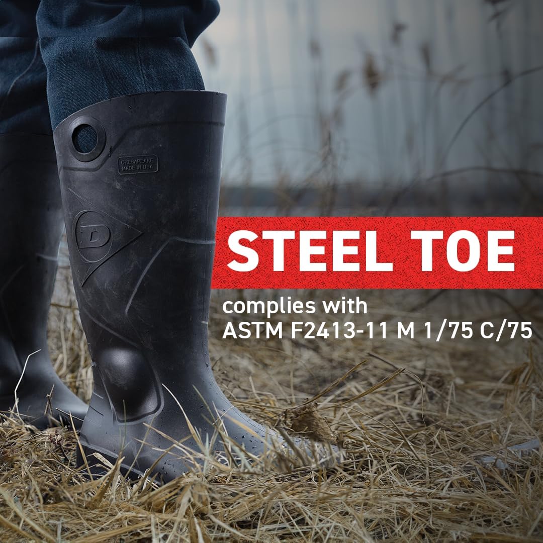 Chesapeake Steel Toe Rubber Work Boots, Black