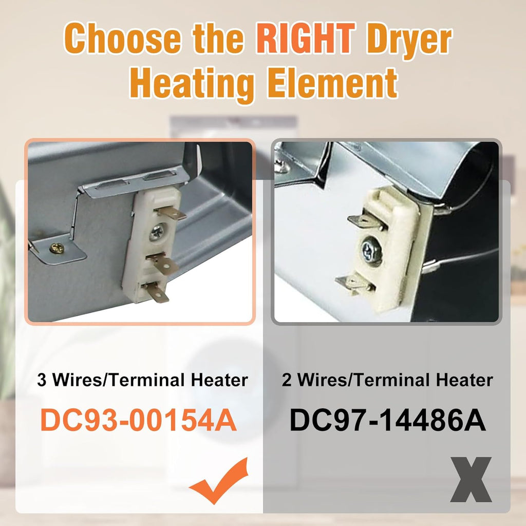 DC93-00154A Heating Element, Fit for samsung Dryer Assembly, 3 Wire