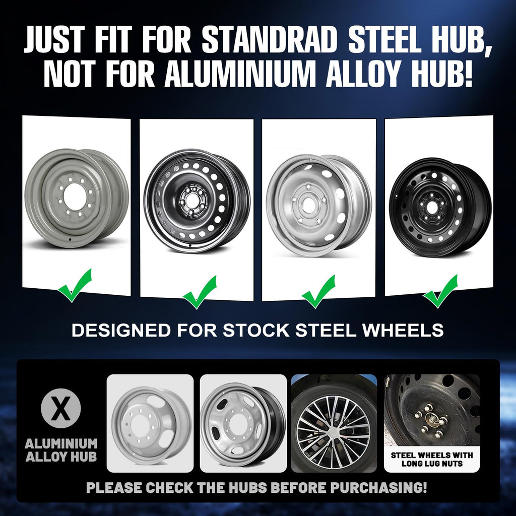 14 Inch Full Aero disc Wheel Covers for Steel Wheels White-Rabbit