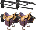 4 Pack Thickened Saddle Rack, Wall Mounted Saddle Stand with Pad Bar
