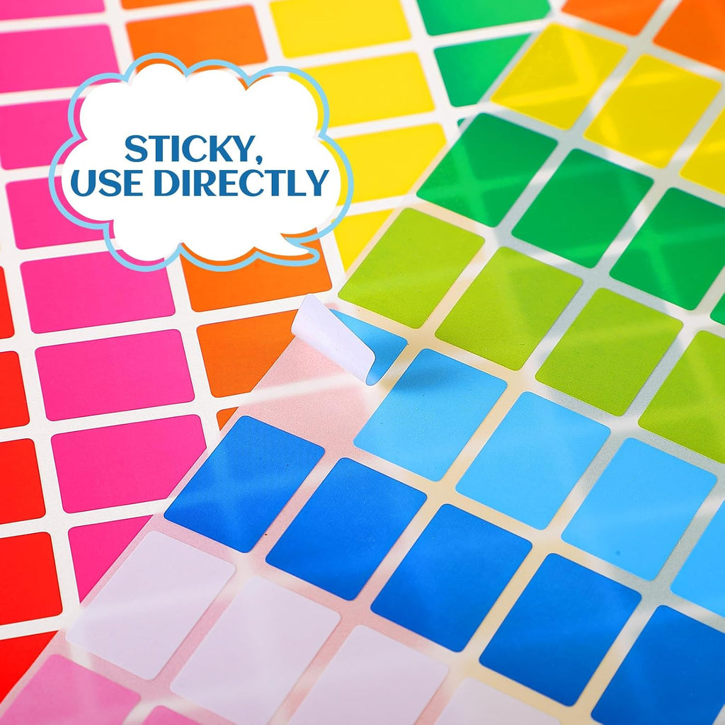 20 Sheets Color Coding Labels, Rainbow Color, 0.5 x 0.75 Inch