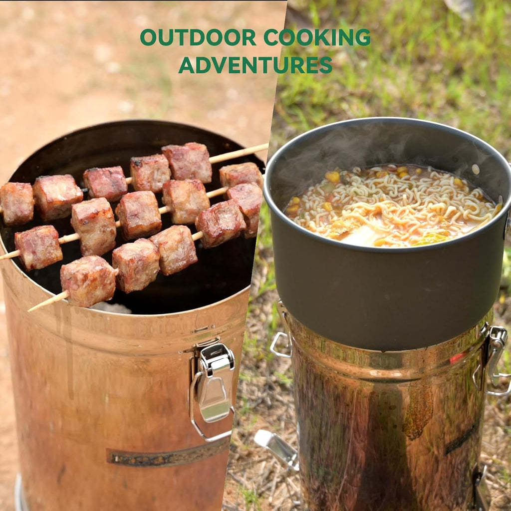 Stainless Steel Charcoal Chimney Starter | BBQ Chimney Starter for Charcoal Grill and Barbecues, Compact Outdoor