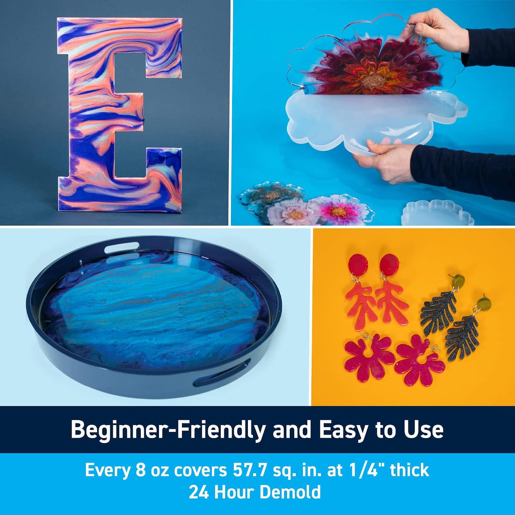 Artist Epoxy Resin - 1 Gallon Kit for Resin Art and Crafting | Clear, High-Gloss Epoxy Resin & Hardener Kit; UV
