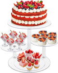 4 Tier Cupcake Stand, Acrylic Cupcake Tower Stands for 50 Cupcakes, Round Dessert Table Display Set Tiered Tray