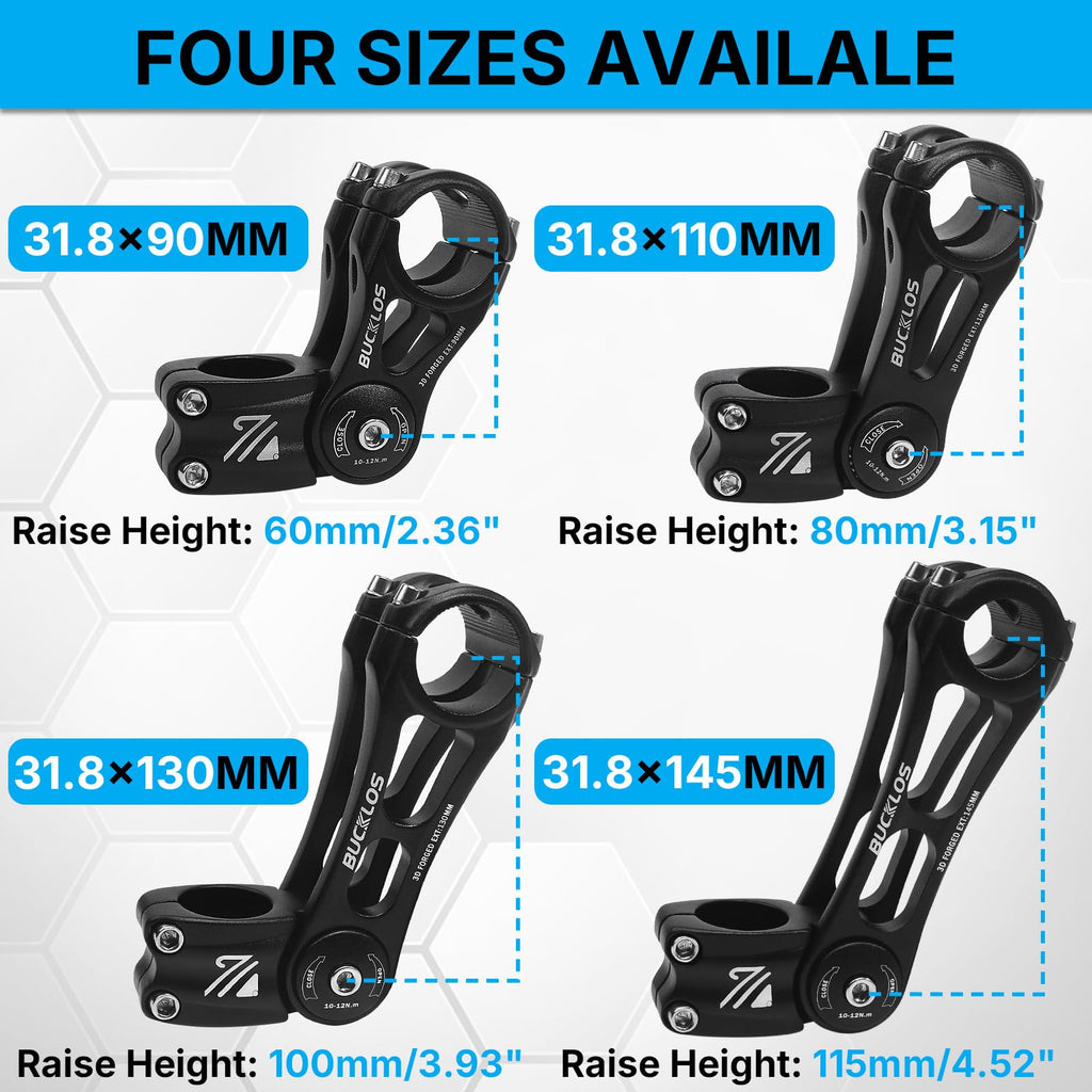 Adjustable Bike Stem Riser MTB for 25.4mm 31.8mm Handlebar Extender