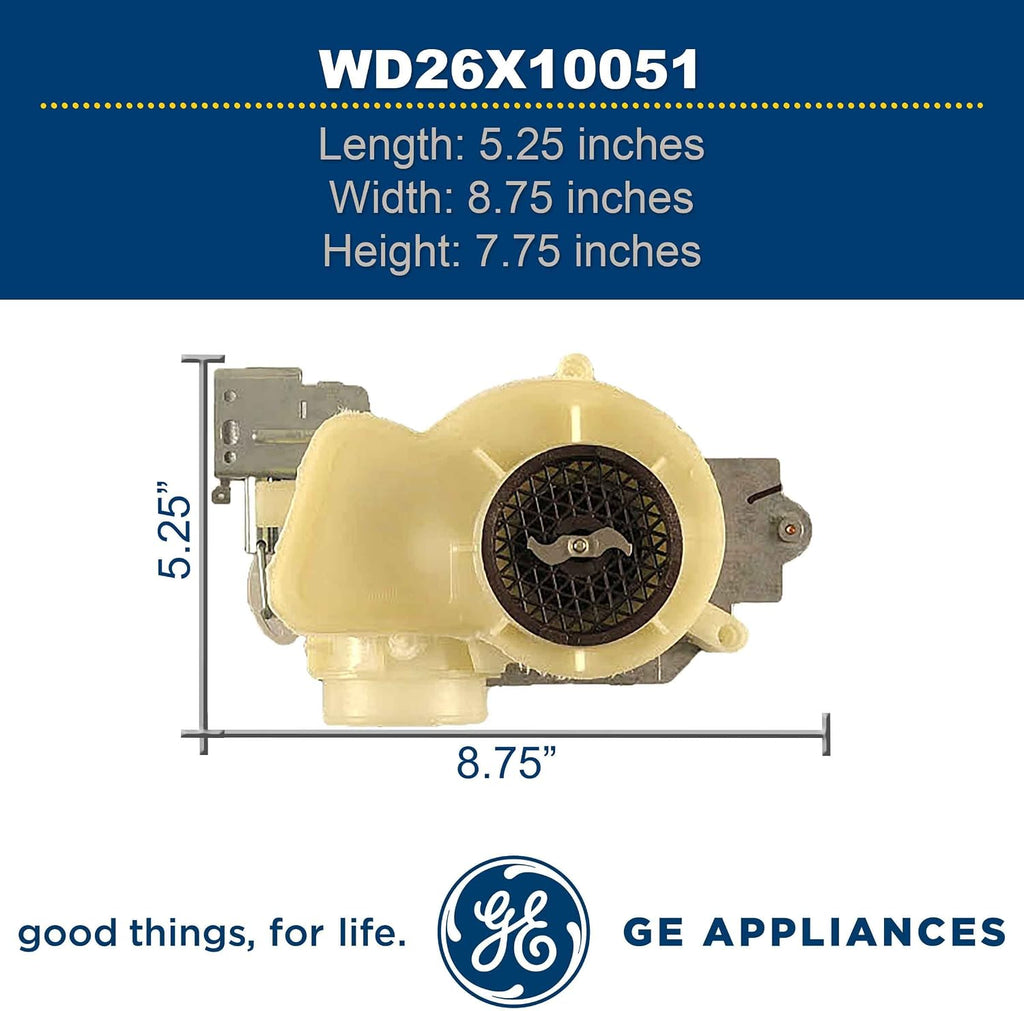 GE WD26X10051 Genuine OEM Pump and Motor Assembly for GE Dishwasher
