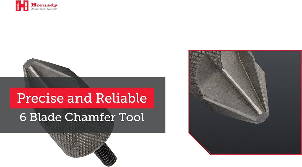 Hornady 6 Blade Inside Diameter Chamfer Tool 050172 - Case Prep Reloading Tool Removes Burrs from Case Mouths for Accurate Bullet Seating -Chamfer Tool bit is Threaded 8-32 to Use with Case Prep Tools