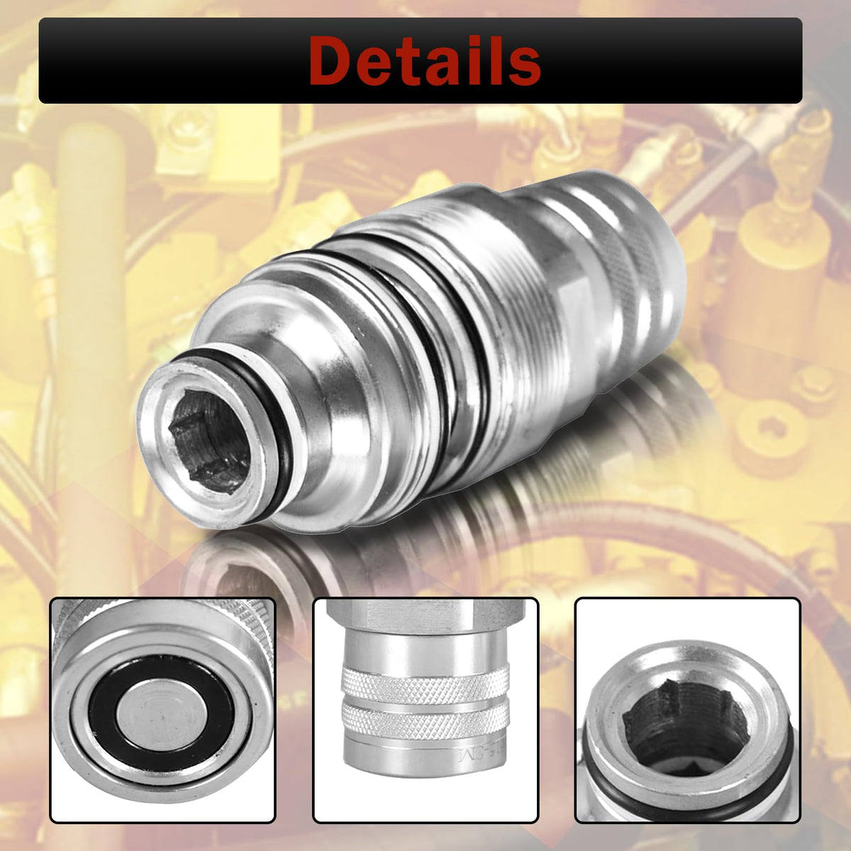 Findmall 1/2 Male Female Flat Face Quick Coupler Kit Replacement for Bobcat