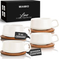 Cappuccino Cup Set of 4, Ceramic (9.5oz) - Luxe (Cream White)