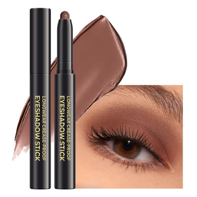Dark Brown Cream Eyeshadow Stick, Matte High Pigmented Eye Shadow Pencil, Waterproof & Long-lasting Eyeshadow Stick