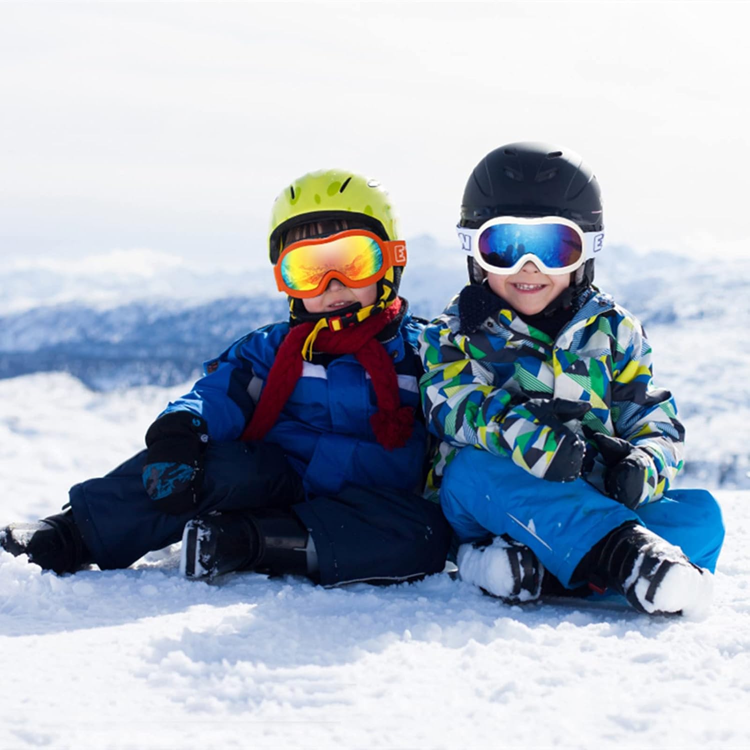 Kids Ski Goggles, Anti-Fog Child Snowboard Goggles Over Glasses Snow Goggles for Boys Girls Toddler Age 3-14