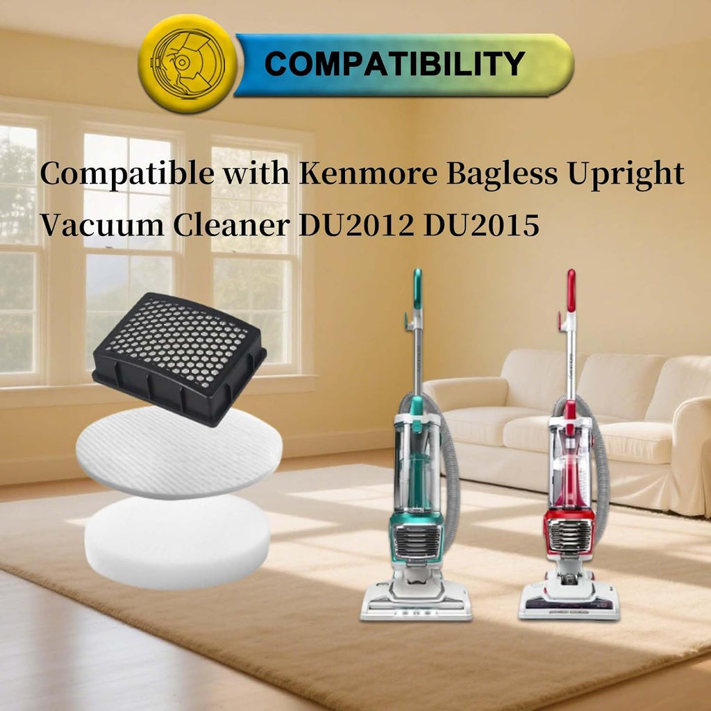 K4010 Bagless Upright Vacuum Replacement Kit for Kenmore Upright Cleaners | Models# DU2015 DU2012, Reusable and