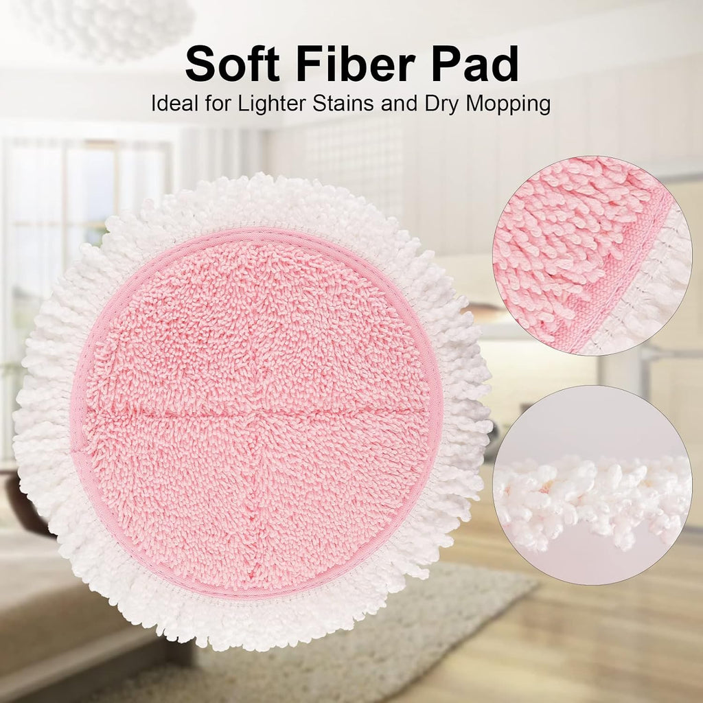 Electric Mop Pads, 6.3in Spin Mop Pads for Most Cordless Electric Spin Mop, Round Mop Replacement Pads for Floor