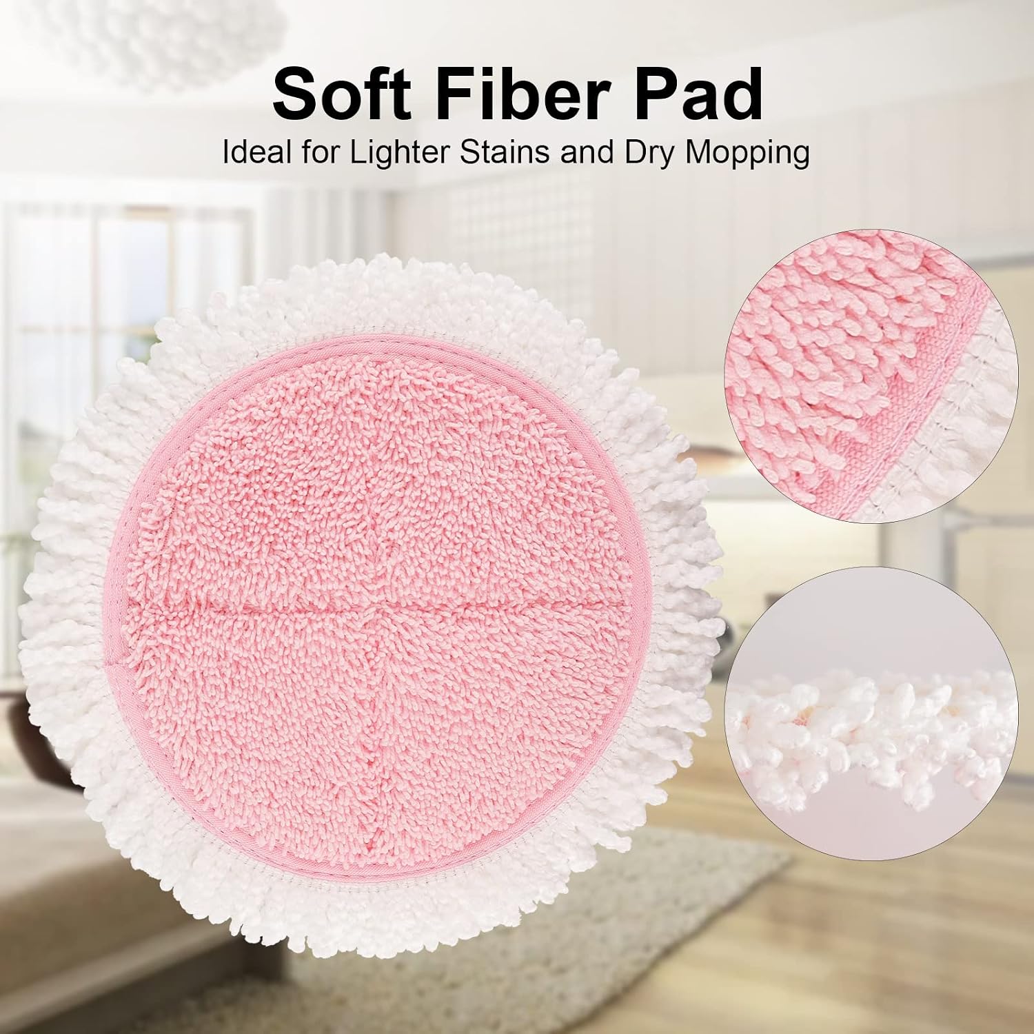 Electric Mop Pads, 6.3in Spin Mop Pads for Most Cordless Electric Spin Mop, Round Mop Replacement Pads for Floor