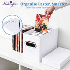 Comic Book Storage Box with Dividers, Thickened Cardboard Comic Short Box with Lid Holds 150-175, Comic Book