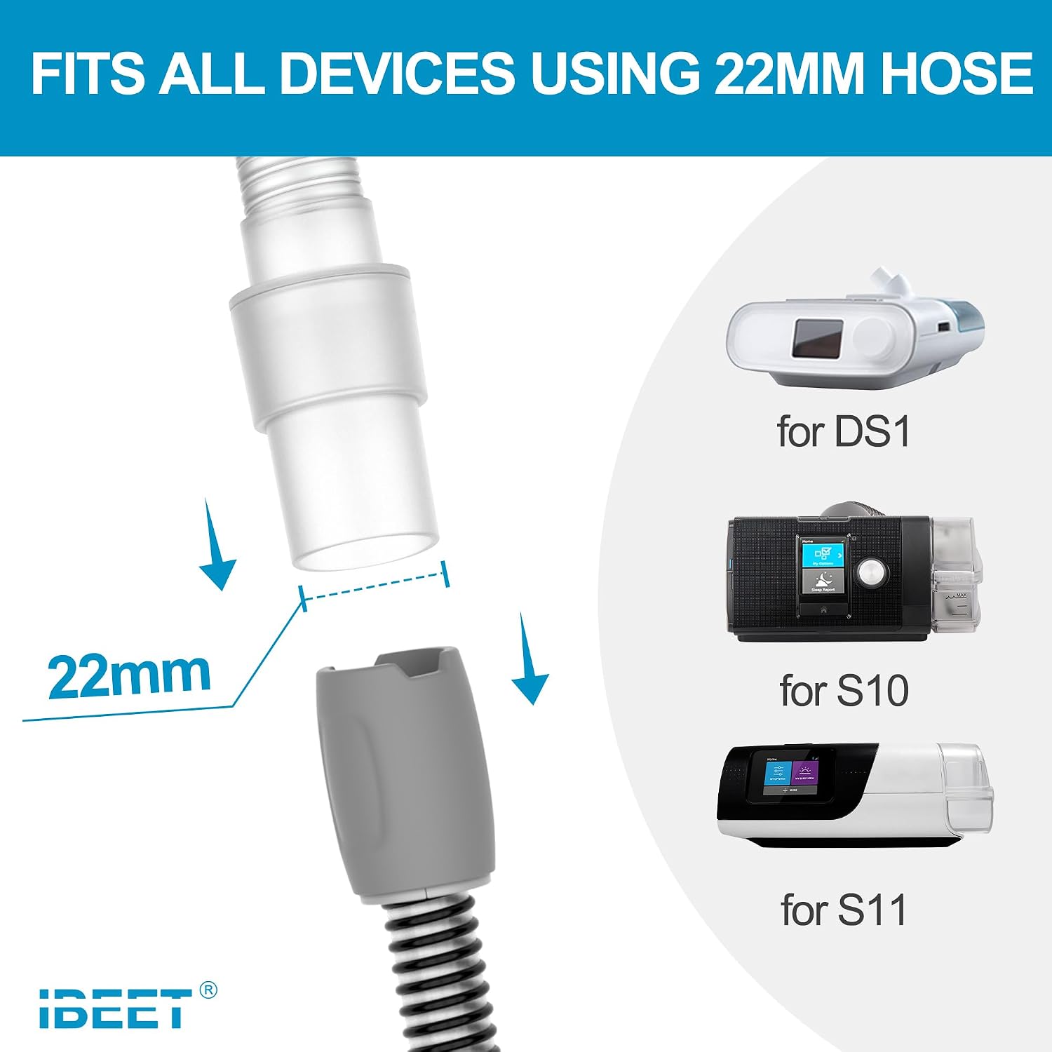 Replacement Tube Assembly for Wisp Nasal Mask, IBEET Short Tube for Wisp Connecting Hose, Replacement CPAP