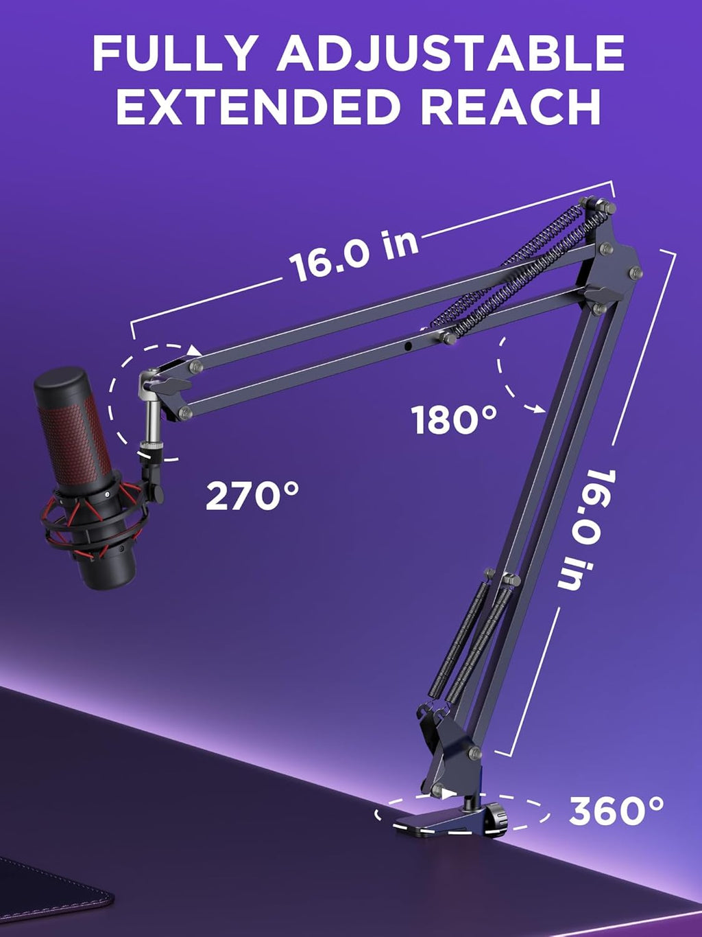 Microphone Stand Mic Boom Arm Windscreen Pop Filter, Large | Complete Bundle, Dual-Layer Pop Filter, Acoustic Foam