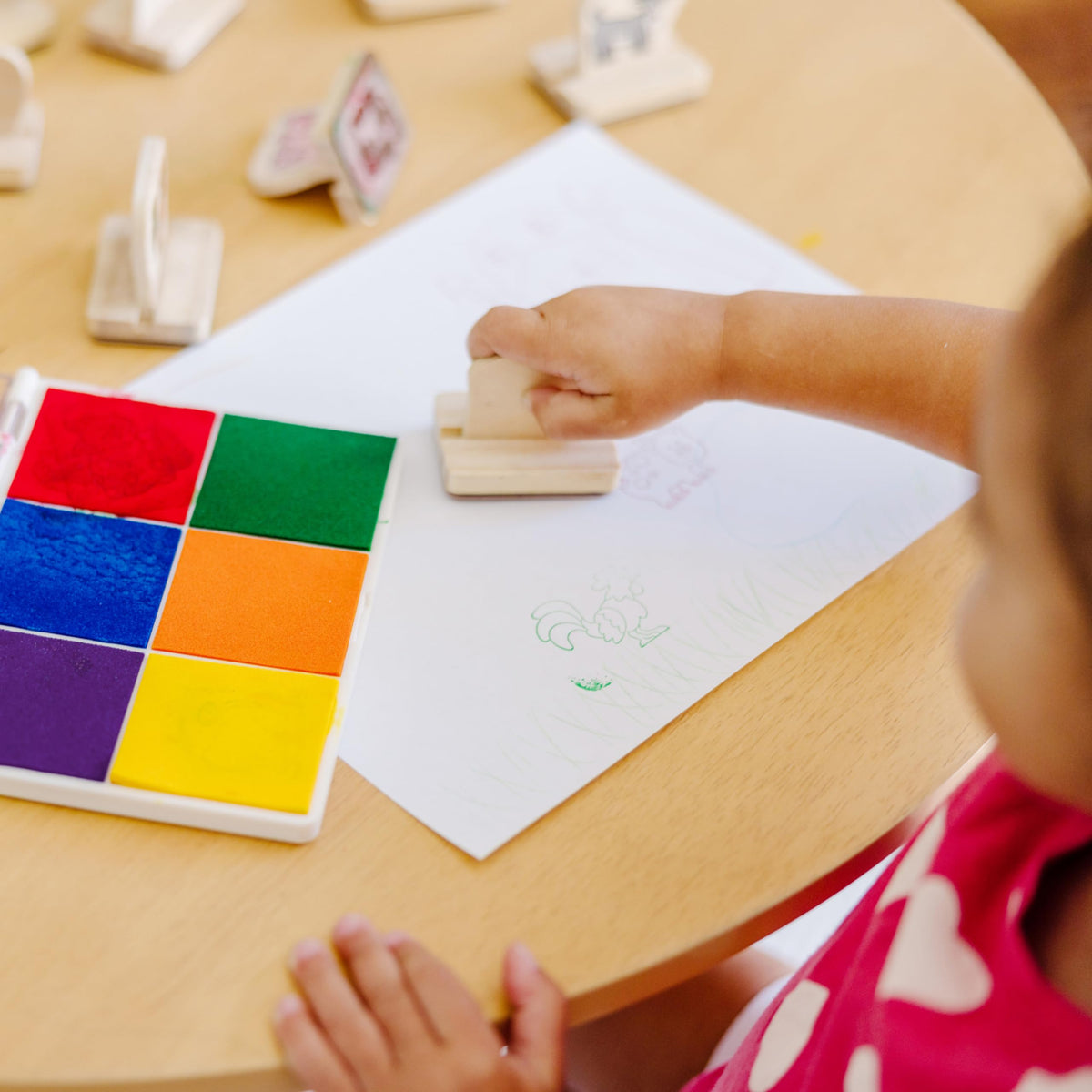 Rainbow Stamp Ink Pad 6 Washable Colors