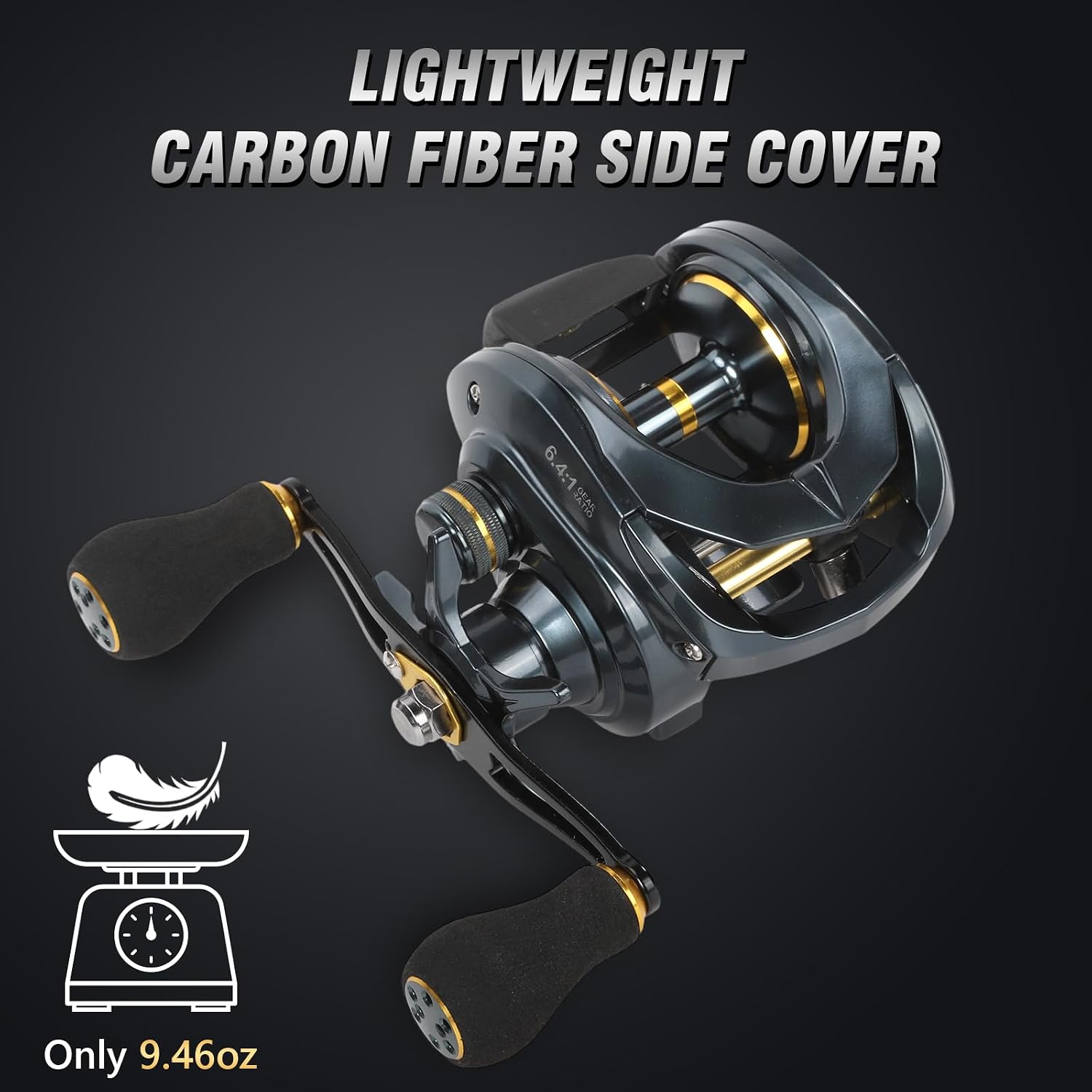 Baitcaster Reels 6.4:1 High-Speed Gear Ratio 33LB Max Drag 8+1 Bearings | Fishing Reel Aviation-Aluminium Spool